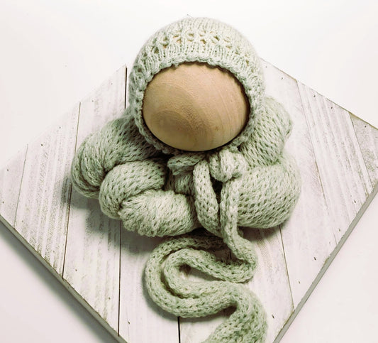 Pistachio Islamorada Bonnet or Bear Bonnet with matching Wrap