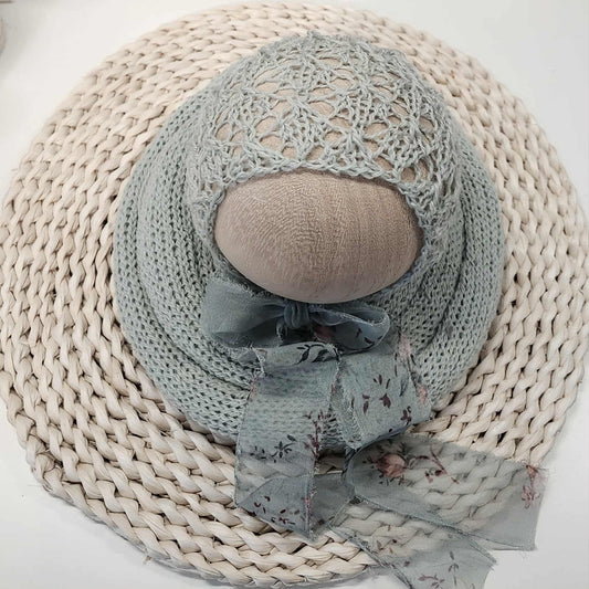 Victoria Bonnet & Wrap 80"+ in Powder Sage