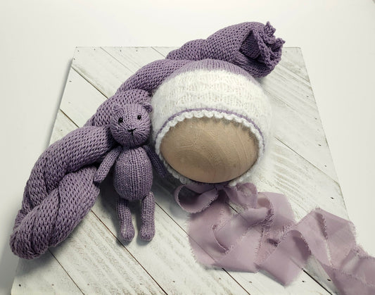 OOAK Honey Bonnet & Wrap Set with matching Teddy add on