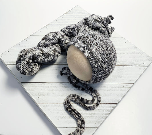 Newborn Bonnet & Wrap 60" OOAK