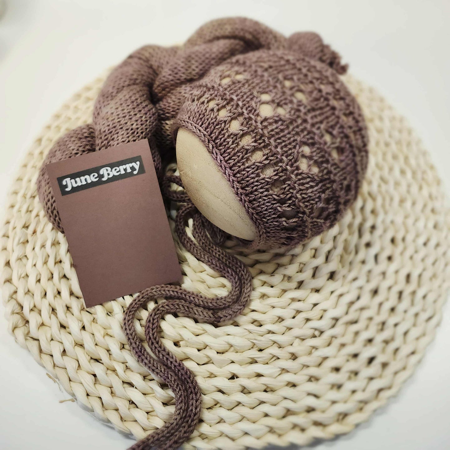 Bria Bonnet & Wrap Set OOAK NN Match to June Berry