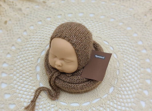 Basic Bonnet & Wrap Set Coordinates with Newborn Nerds "Roasted