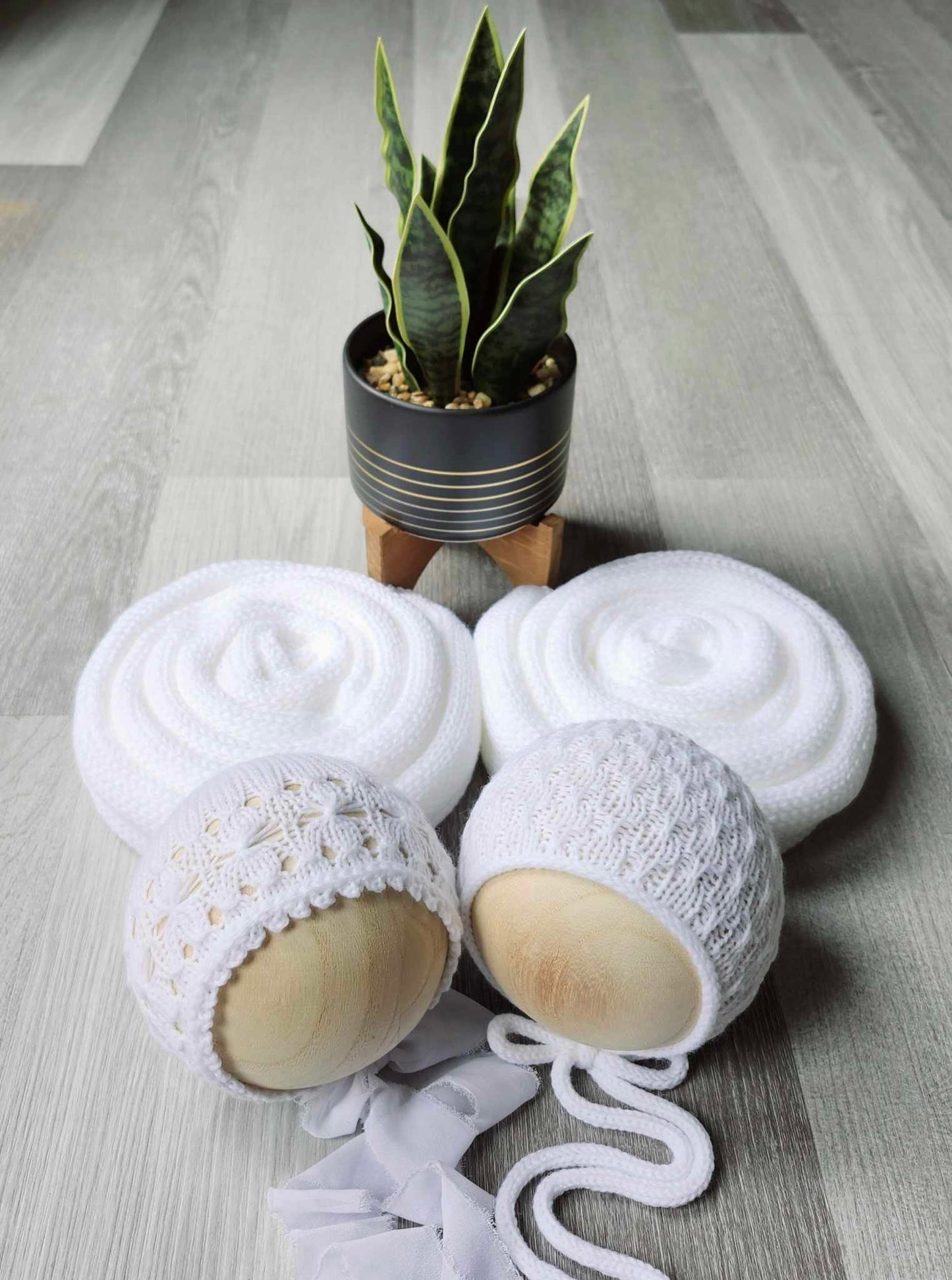 White Magnolia & Ashton Bonnet and Wrap Twin Set
