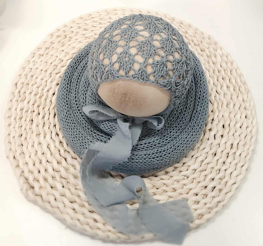 Victoria Bonnet & Wrap 80"+ in Elephant Grey