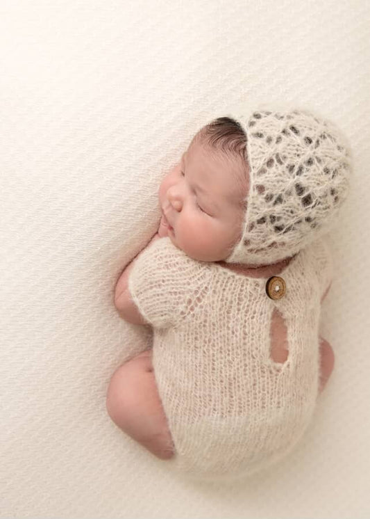 Newborn Sheer Summer Romper & Victoria Bonnet