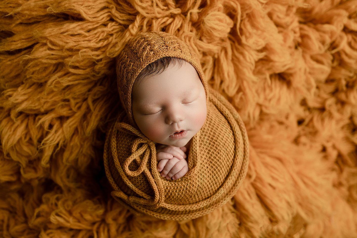 Clark Cable Bonnet/Wrap/Layer/Pillow Set coordinates with Newborn Nerds Cardigan