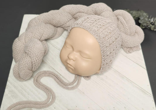 Latte Bonnet & Wrap Set