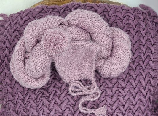 PREORDER Pompom Bonnet & Wrap Set