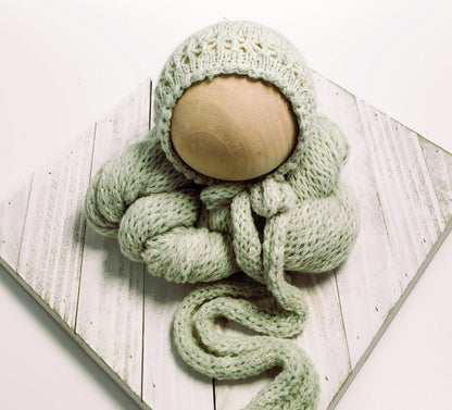Pistachio Islamorada Bonnet or Bear Bonnet with matching Wrap