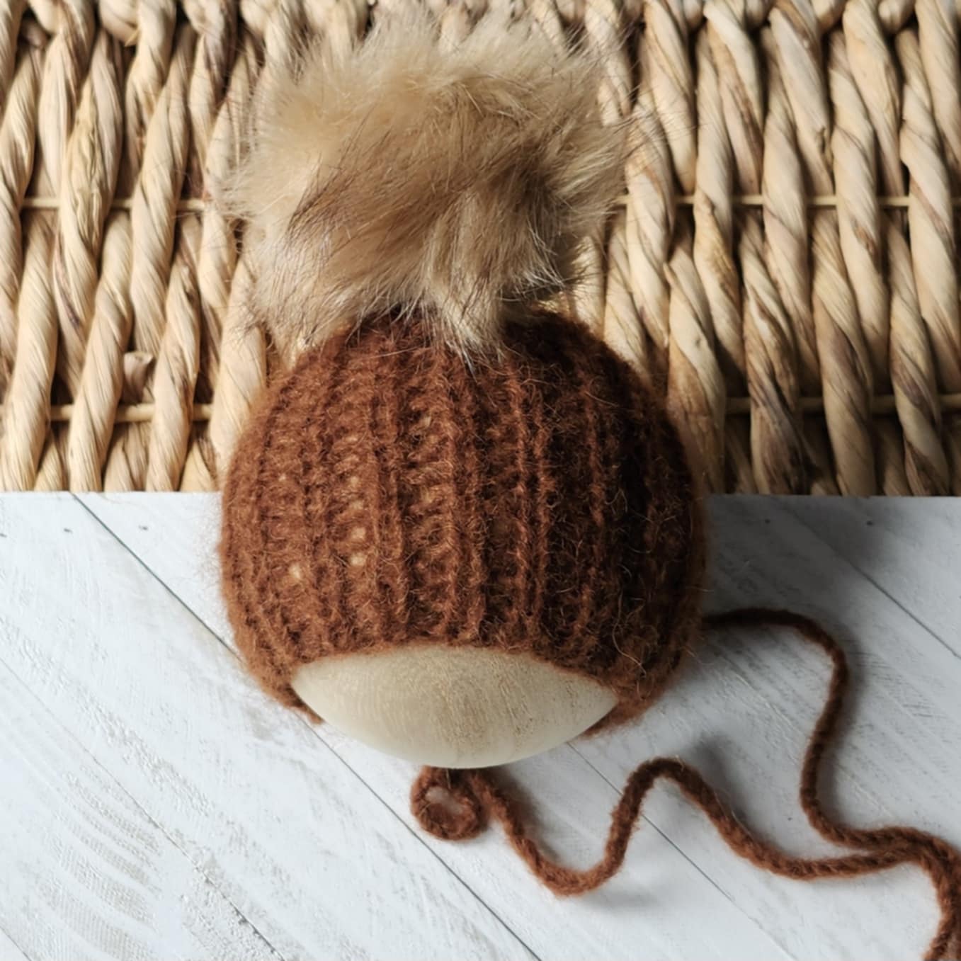 Fisherman's Dungarees and Removable Fur Pompom Bonnet PREORDER