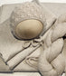 Jersey Stretch Backdrop, Jersey Stretch Wrap, choice of Handknit Bonnet & wrap Sets