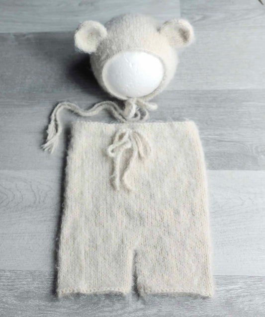 12mth Bear Bonnet and Shorts Set PREORDER