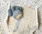 Victoria Bonnet & Wrap 80"+ in Elephant Blue/Soft Dusty Blue