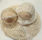 Victoria Bonnet & Wrap 80"+ Wrap in Off White