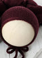 Burgundy Beau or Lillibet Knit Bonnet, Knit Wrap, Backdrop & Stretch Wrap