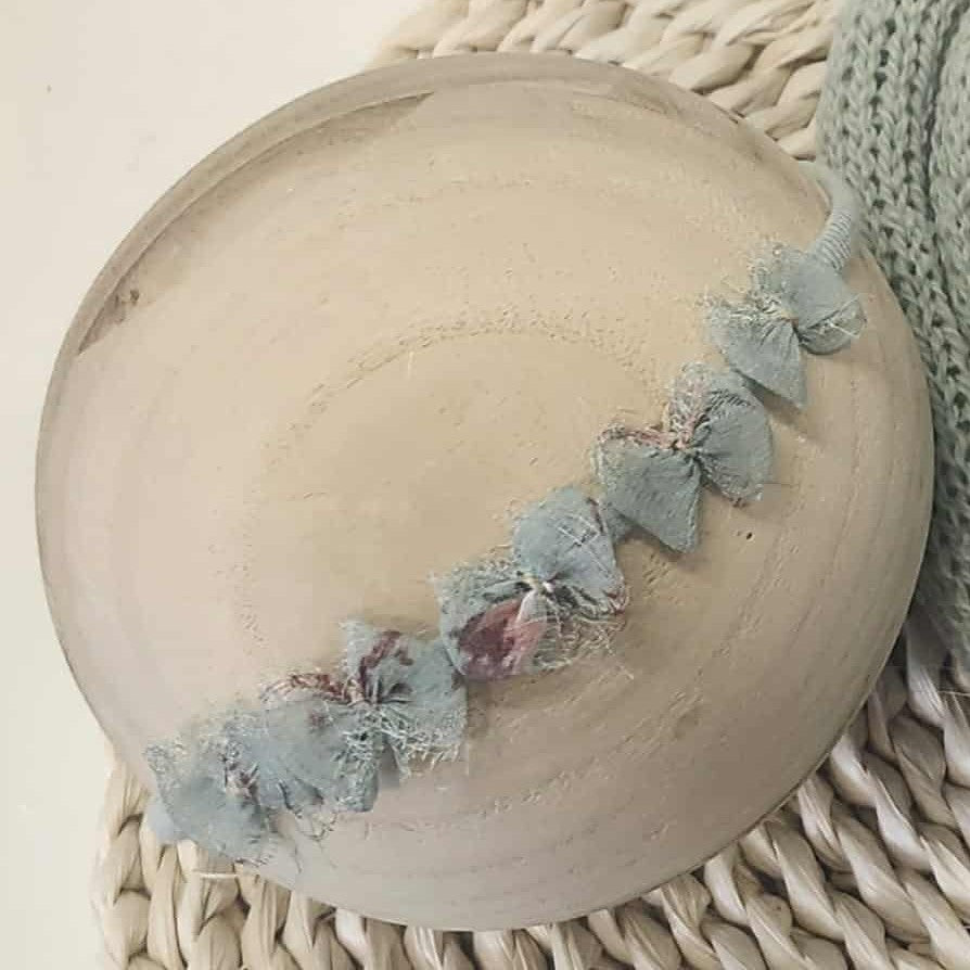 Victoria Bonnet & Wrap 80"+ in Powder Sage