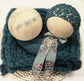 Victoria Bonnet & Wrap80"+ in Green Teal