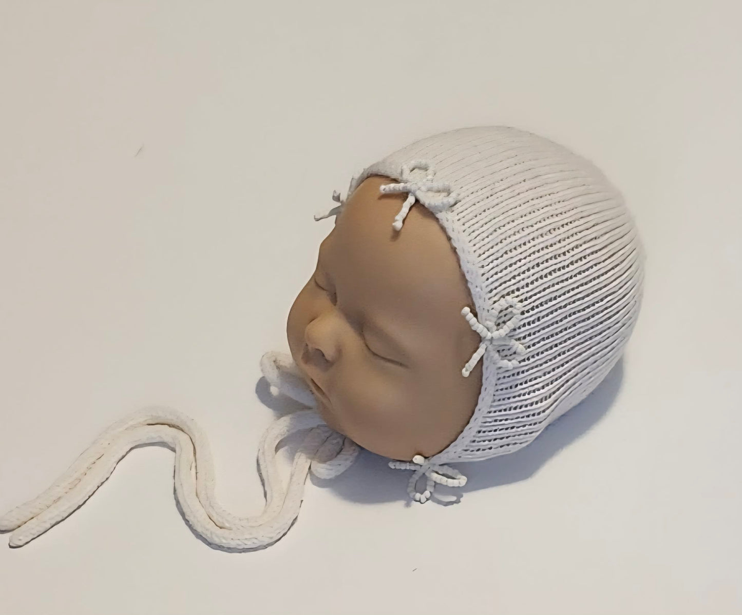 Newborn Beaded Bow Bonnet