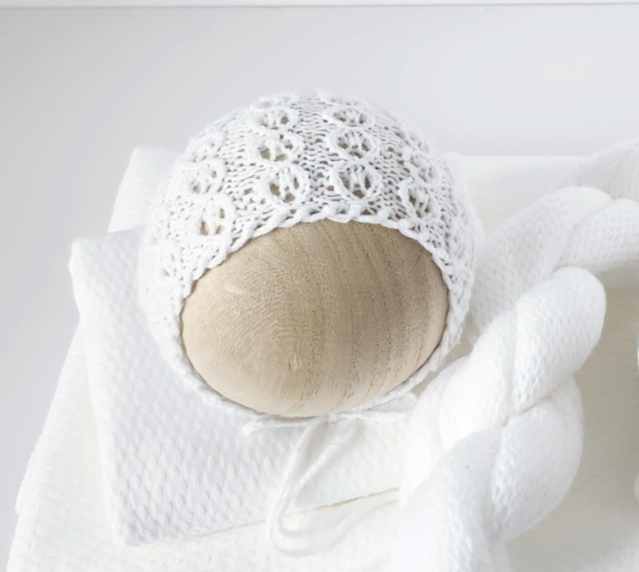 White Cecille Bonnet & Wrap Set