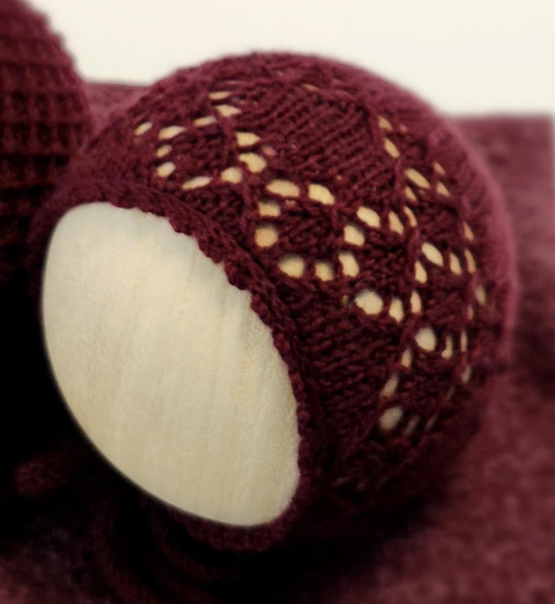 Burgundy Beau or Lillibet Knit Bonnet, Knit Wrap, Backdrop & Stretch Wrap