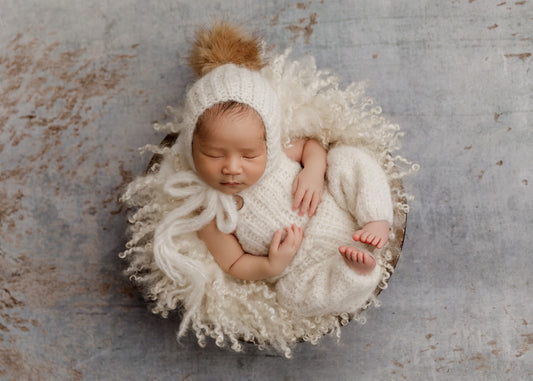 Fisherman's Dungarees and Removable Fur Pompom Bonnet PREORDER