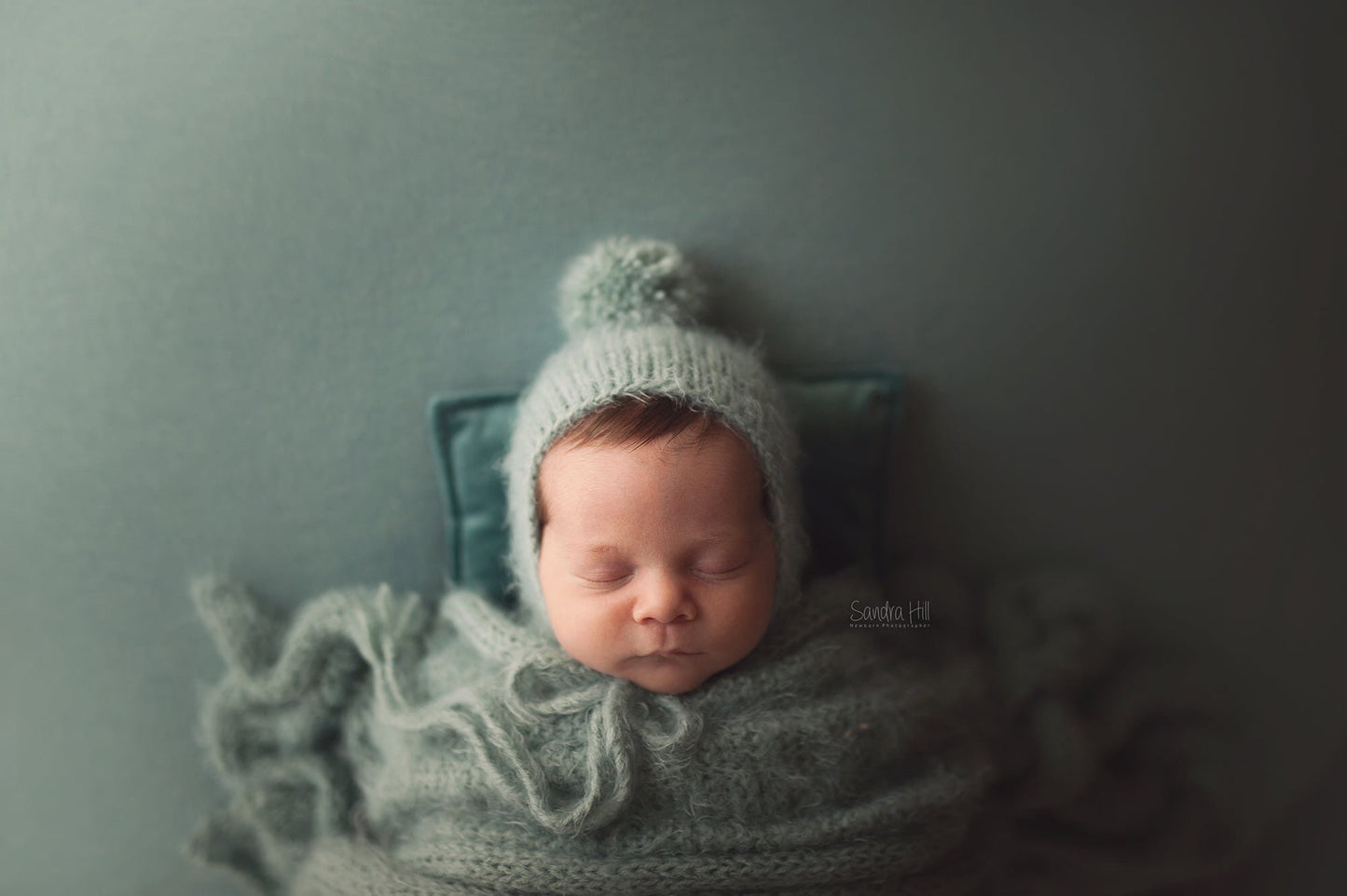 Ready to Ship Pompom Bonnet & Wrap Photo Prop