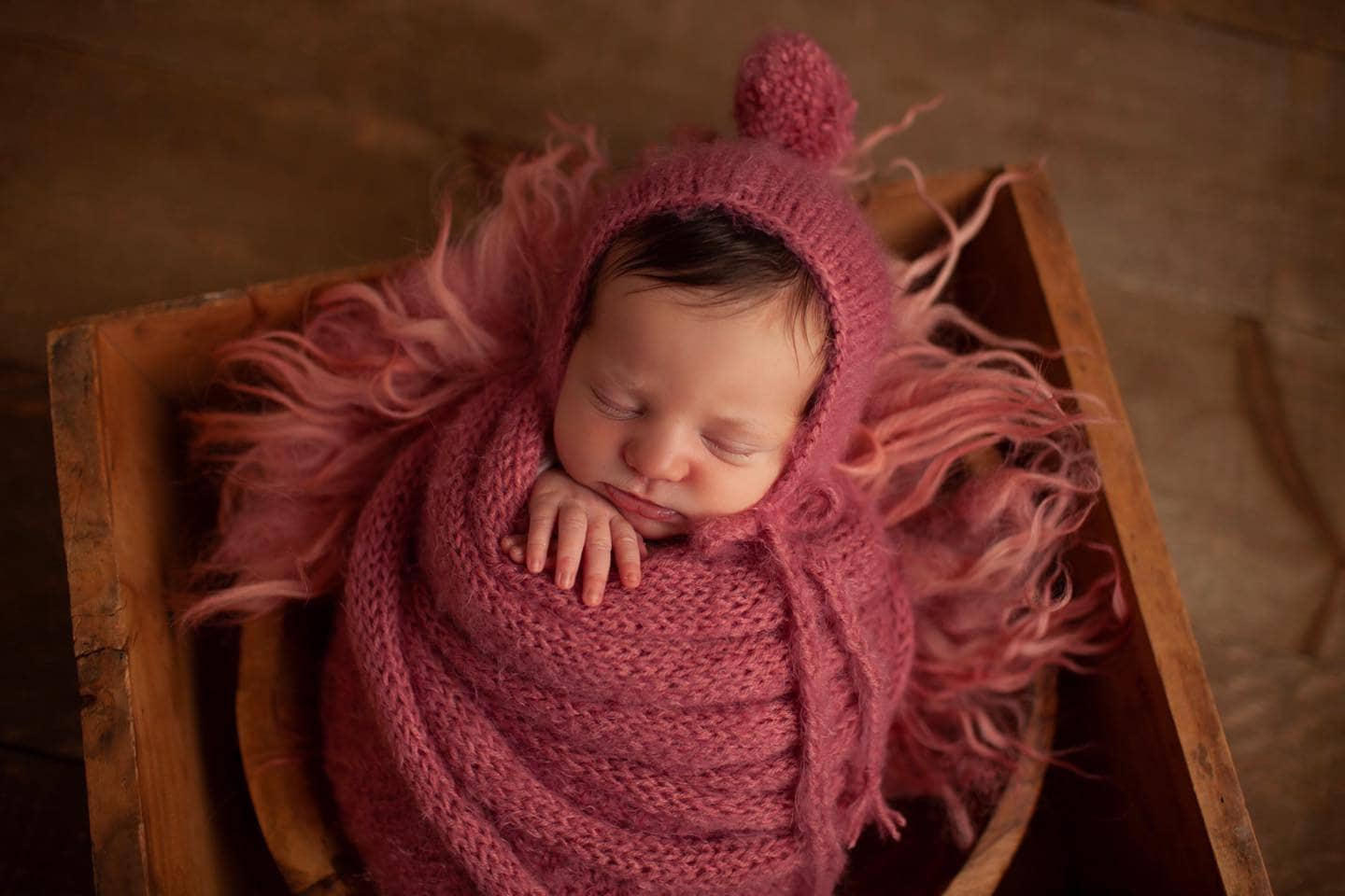 Ready to Ship Pompom Bonnet & Wrap Photo Prop