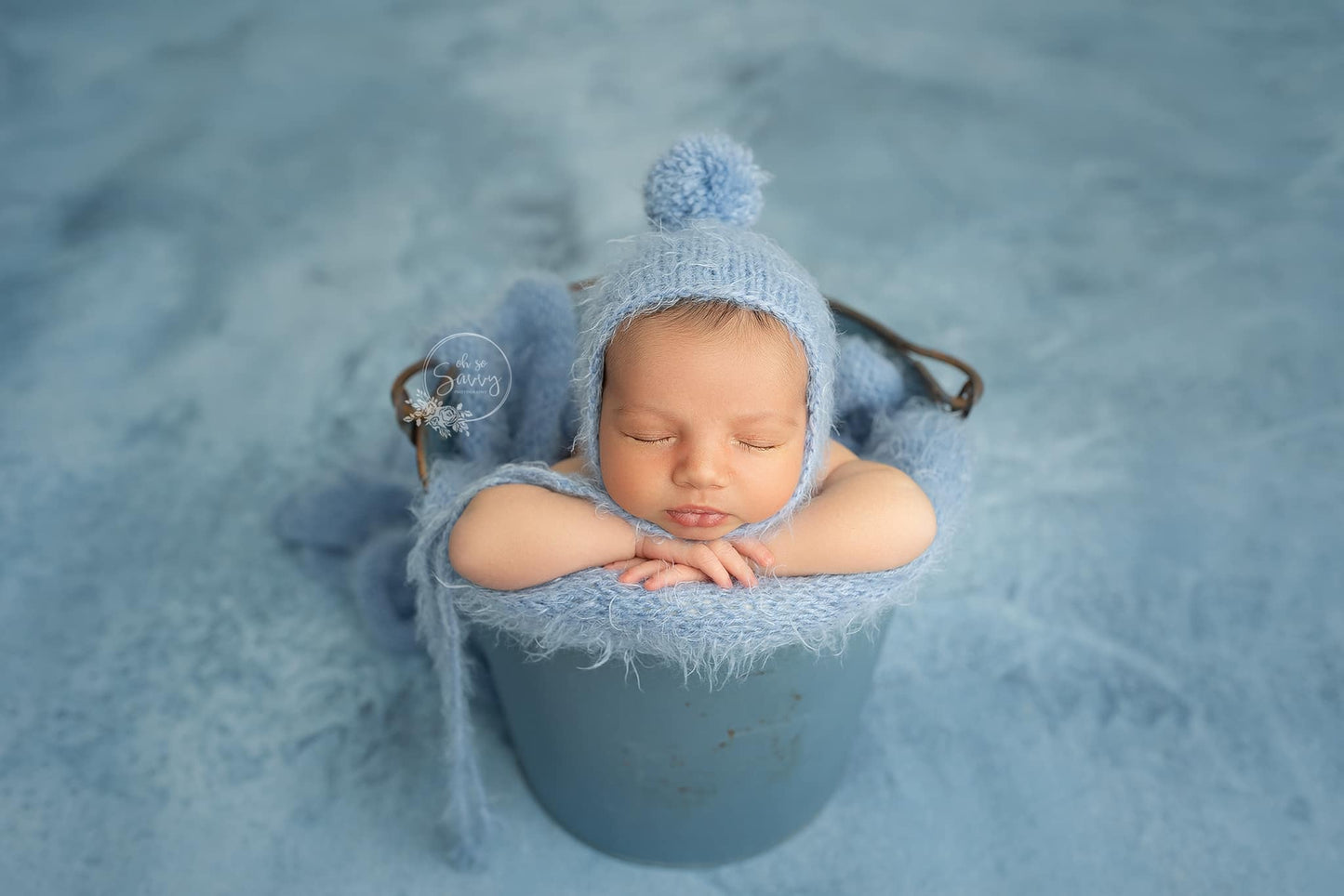 Ready to Ship Pompom Bonnet & Wrap Photo Prop