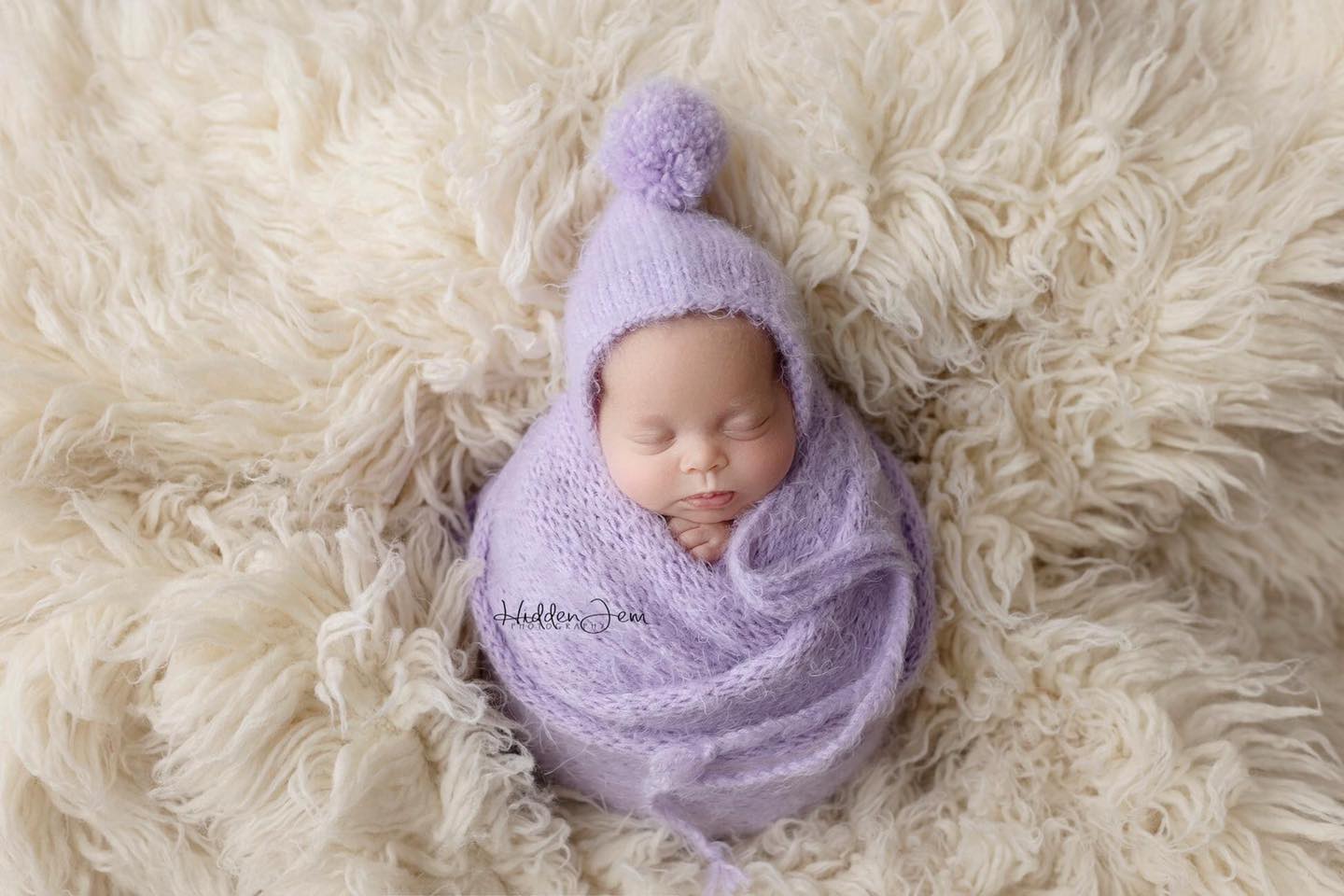 Ready to Ship Pompom Bonnet & Wrap Photo Prop